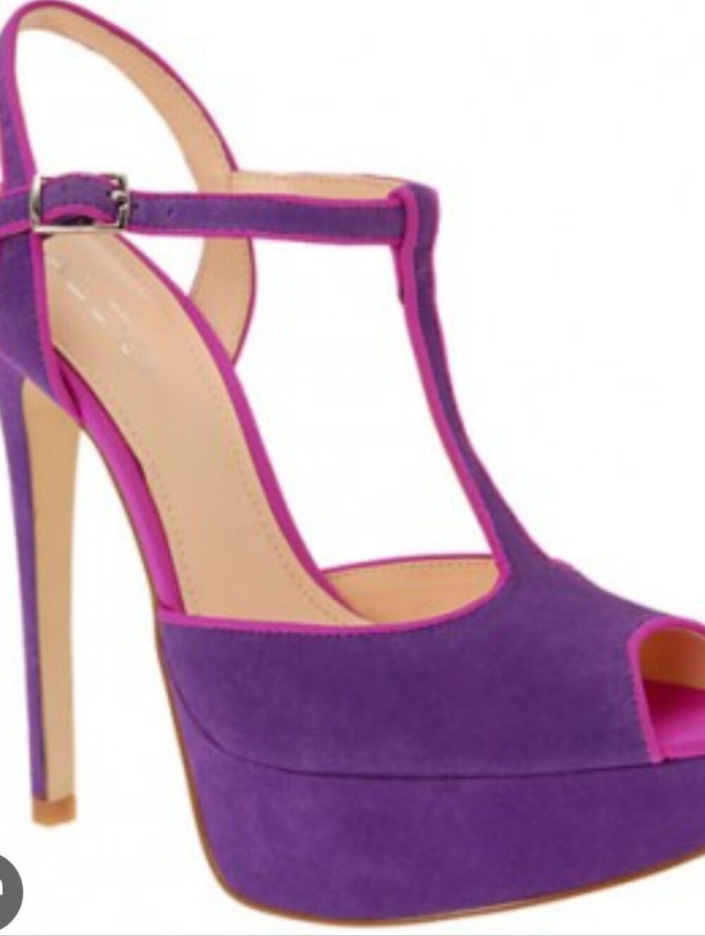 Aldo Purple Suede T-Bar Platform Sandals